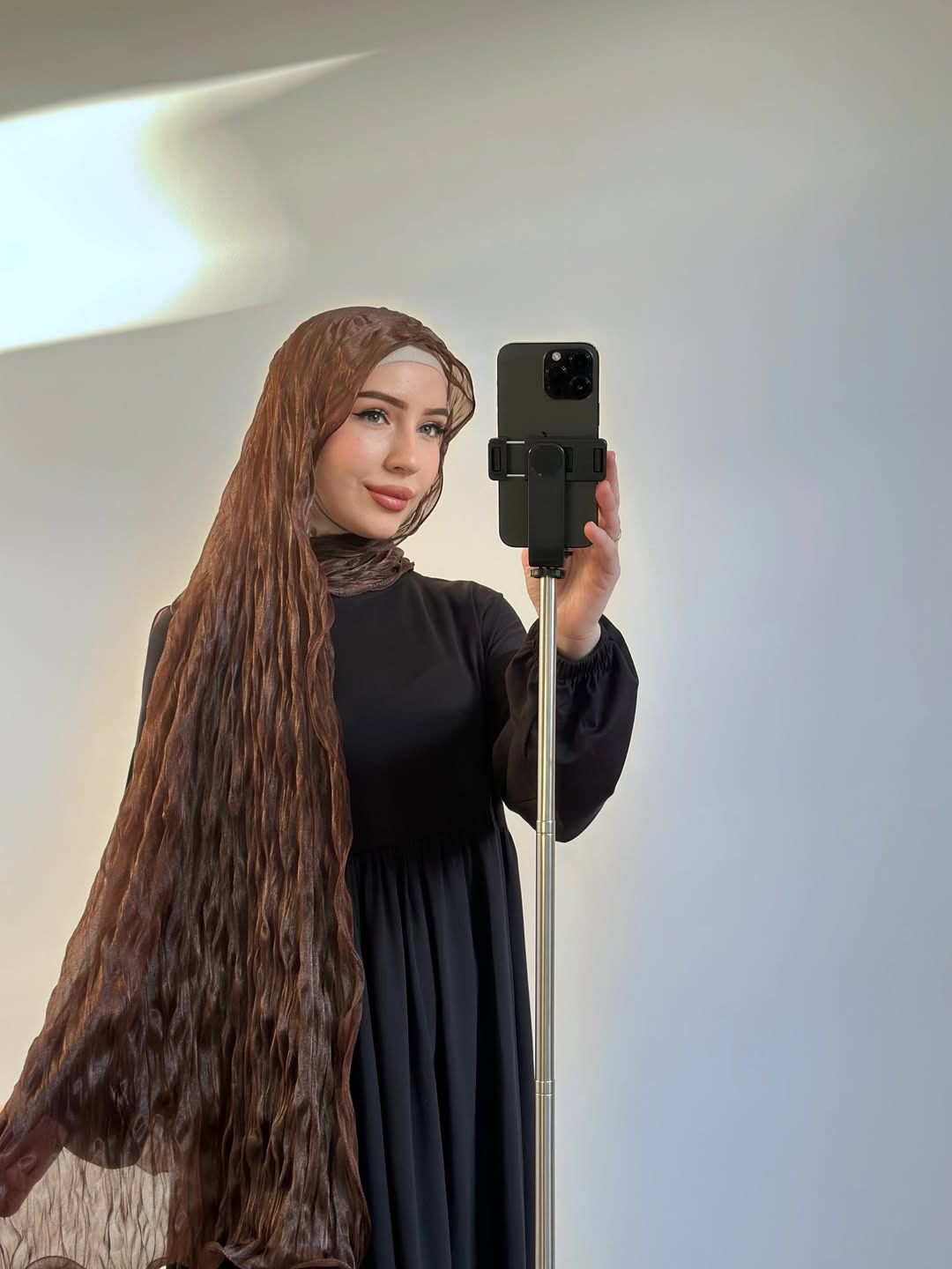 Deep Bronze Shimmer Chiffon Hijab