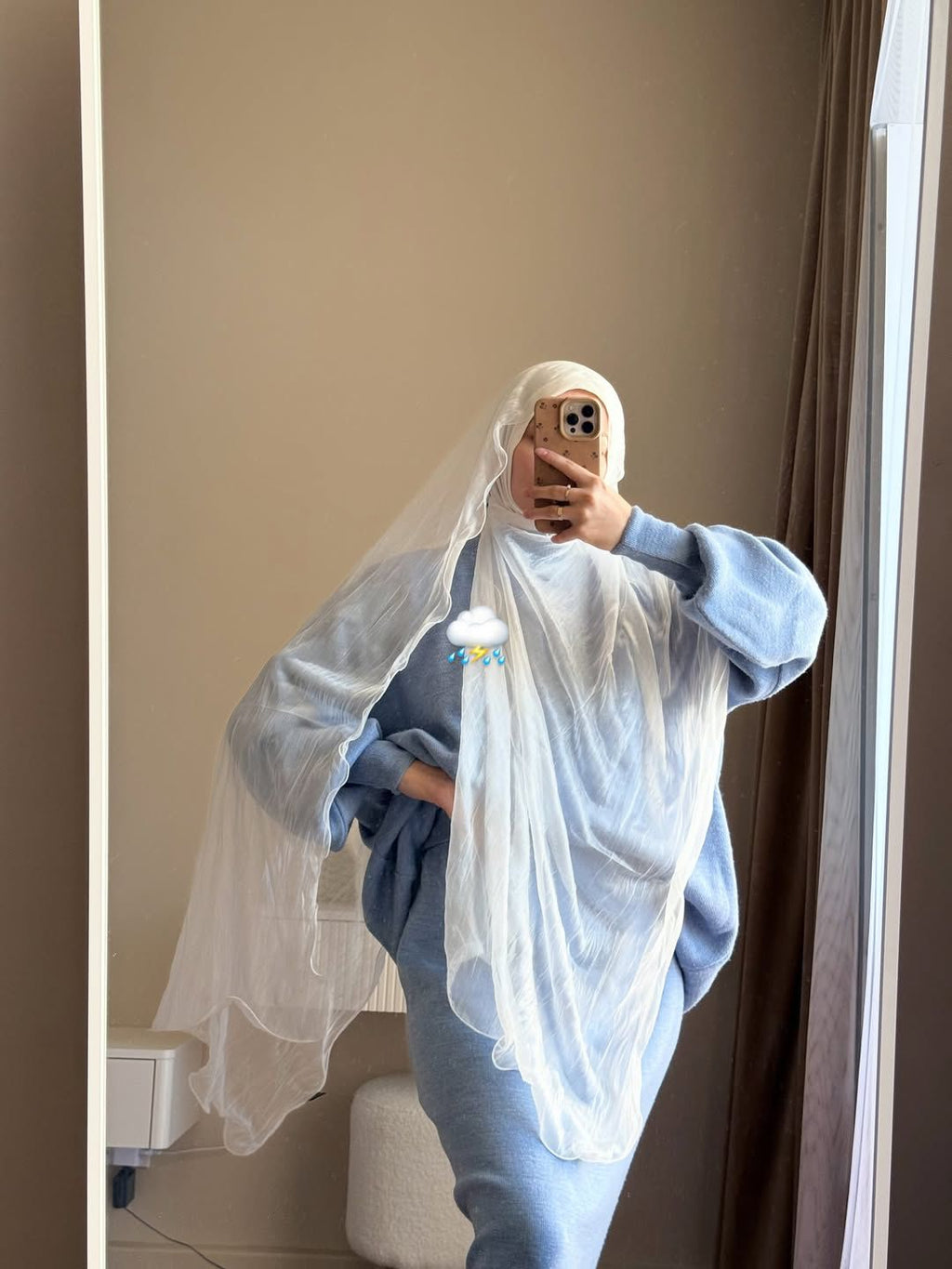 Icy Silver Shimmer Chiffon Hijab