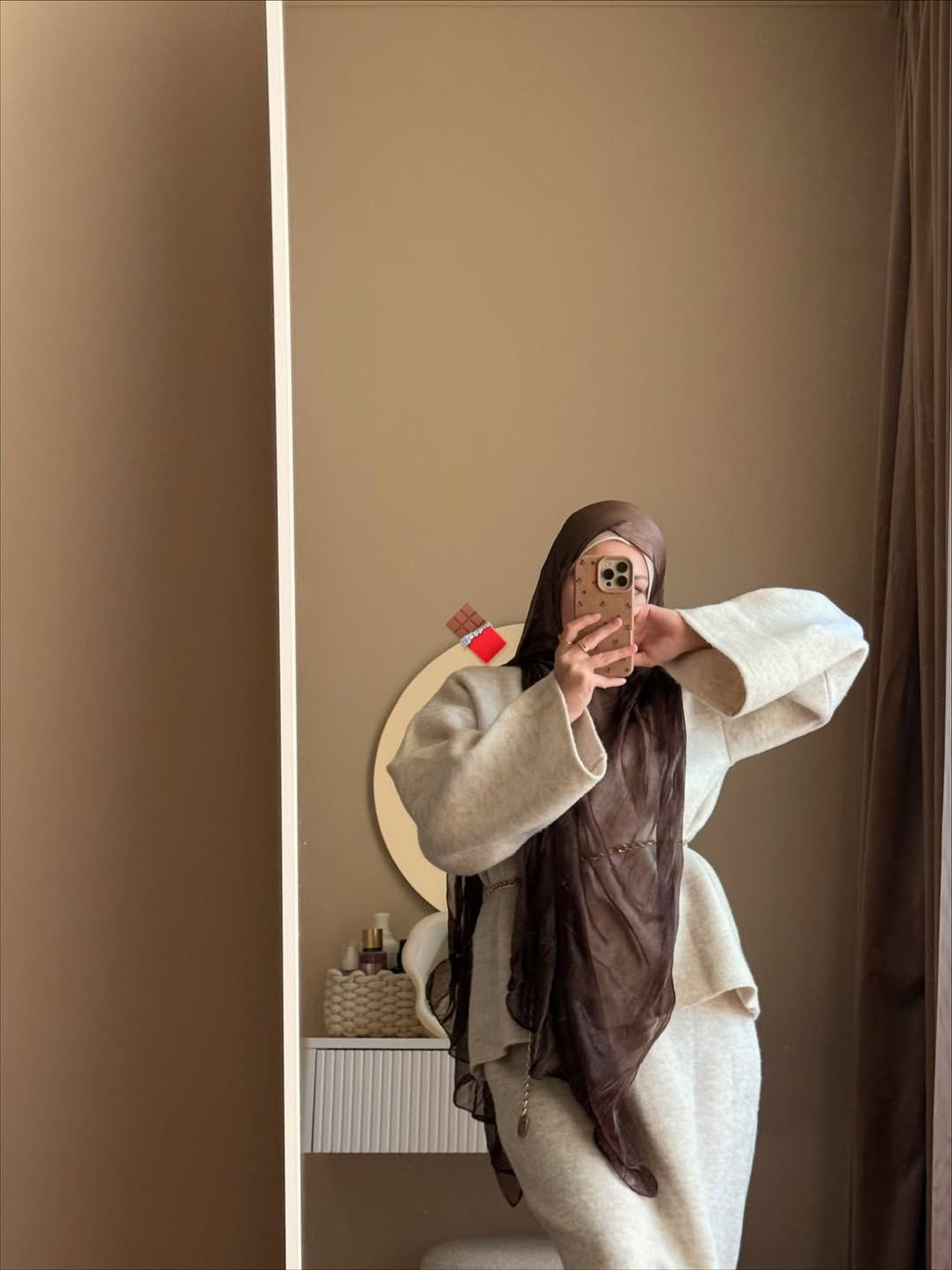 Deep Bronze Shimmer Chiffon Hijab