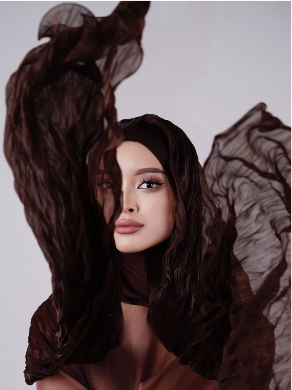 Deep Bronze Shimmer Chiffon Hijab