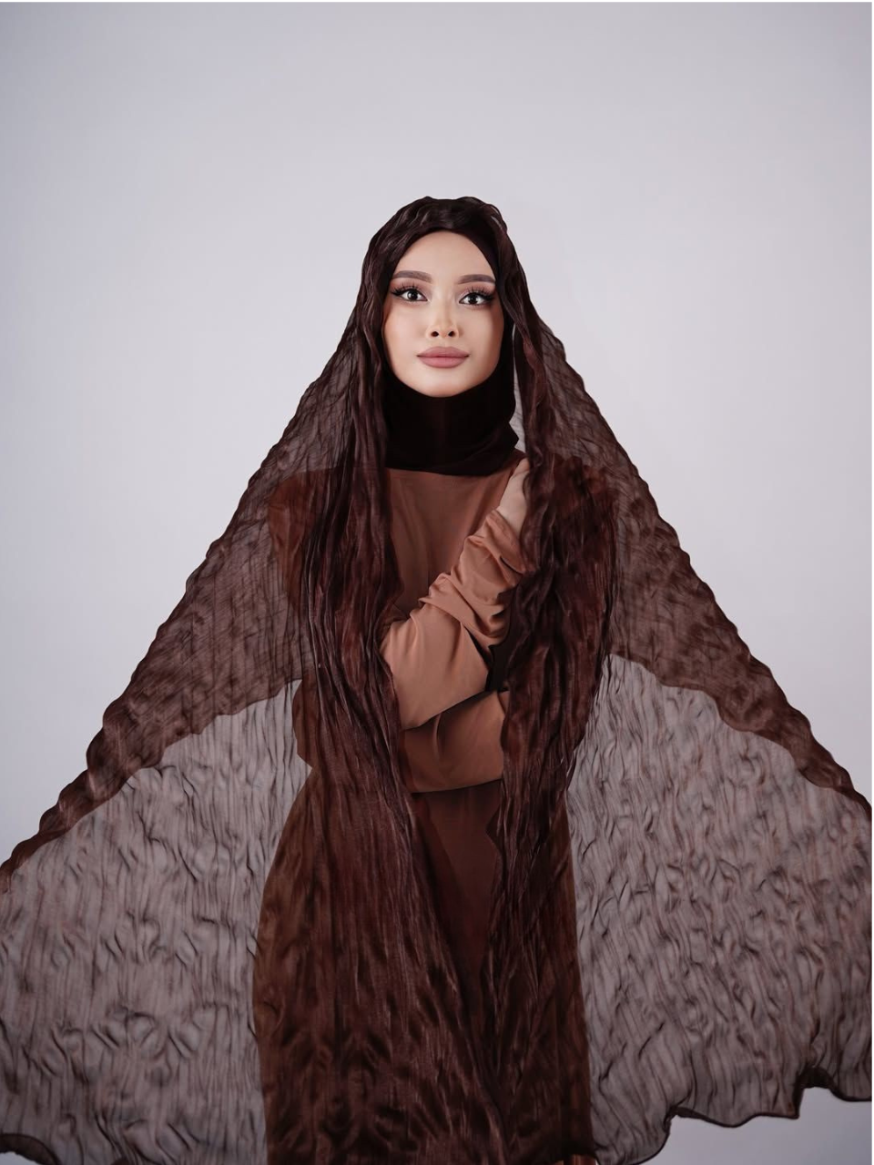 Deep Bronze Shimmer Chiffon Hijab