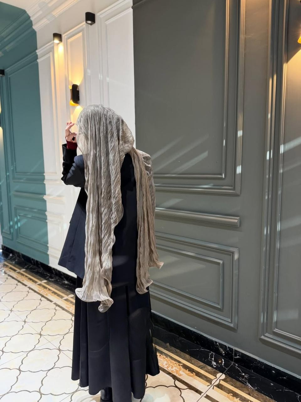 Mushroom Taupe Shimmer Chiffon Hijab