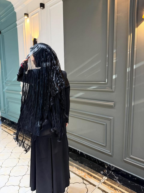 Midnight Blue Shimmer Chiffon Hijab